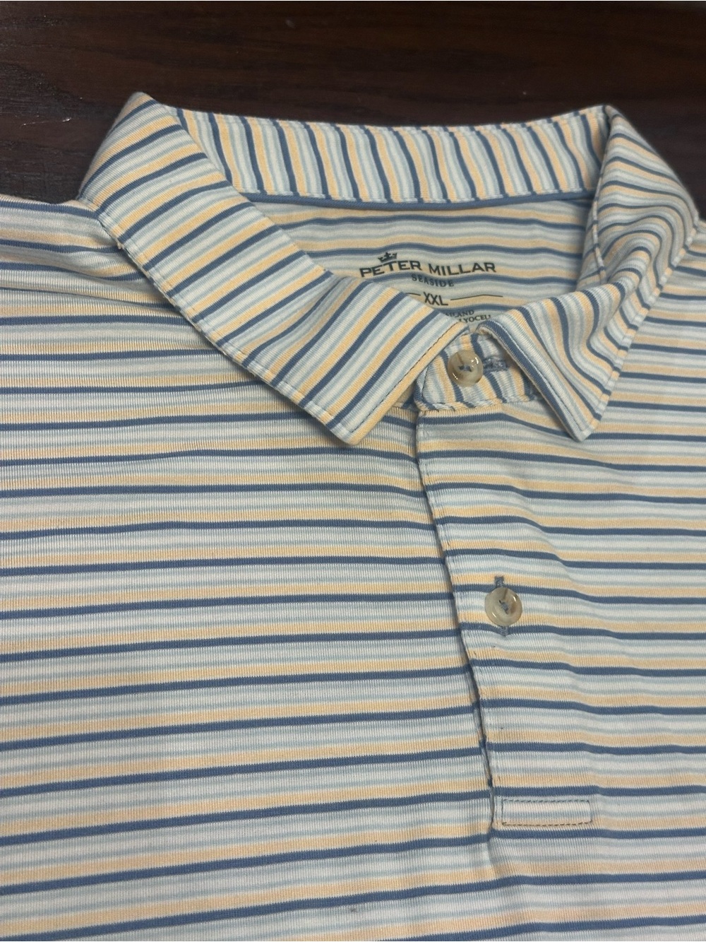 Peter Millar Seaside Performance Polo Men’s Size 2XL XXL Blue / White Stripes
